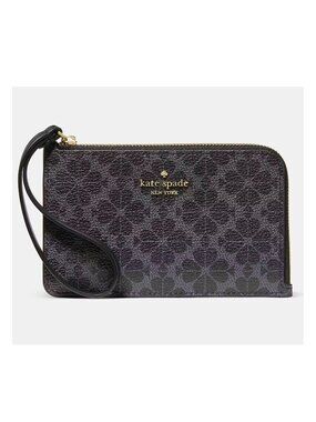 Kate Spade Lucy Spade Flower Small Card Holder Wristlet in Black